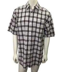 Carhartt Mens Plaid Short Sleeve‎ Button-Up Shirt Size M 100% Cotton